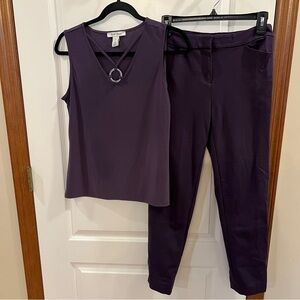 White House Black Market “Purple” Outfit! XS Tank Blouse + Size 2 Pants